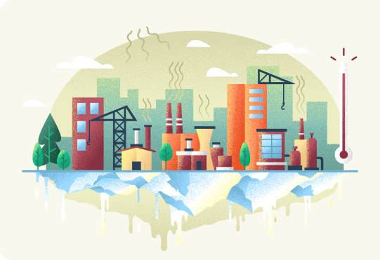 Image d'une ville polluée pour rappeler l'urgence d'agir